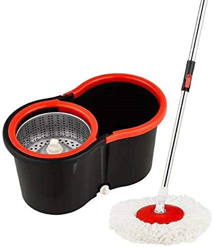Easy Spin Mop and Bucket Set with 2 Heads and Spinner is made by Stainless steel.