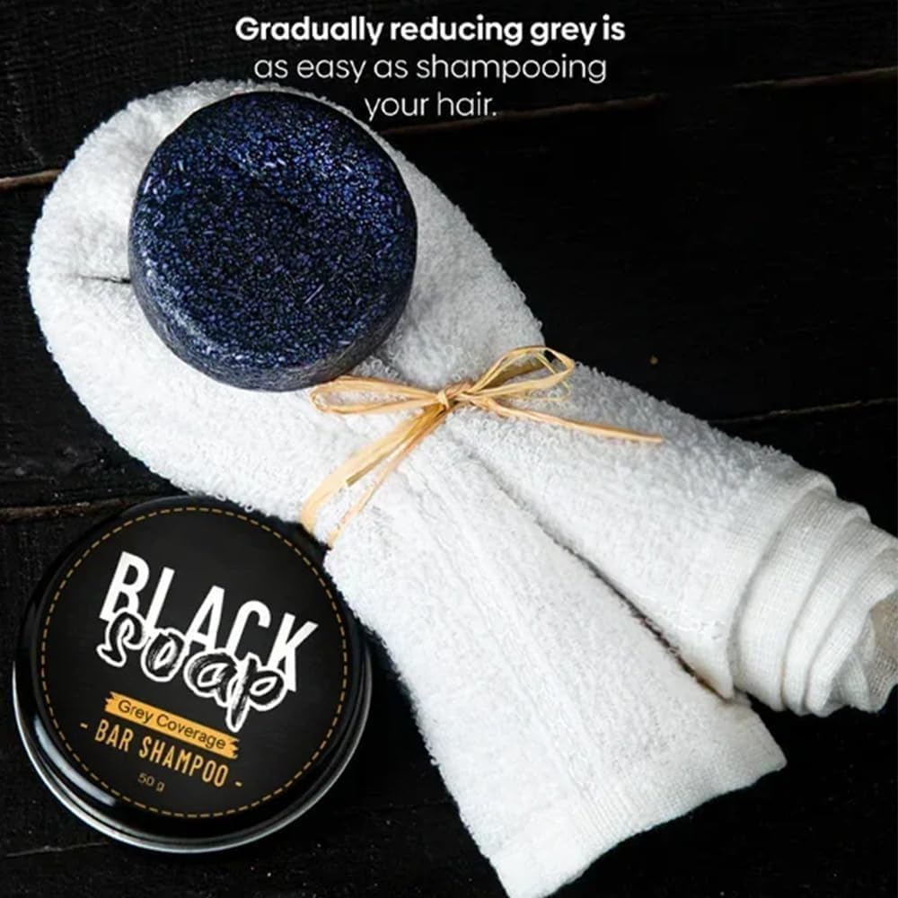 Black Shampoo Bar Soap For Men Hair and Beard Repair Soap Bar.