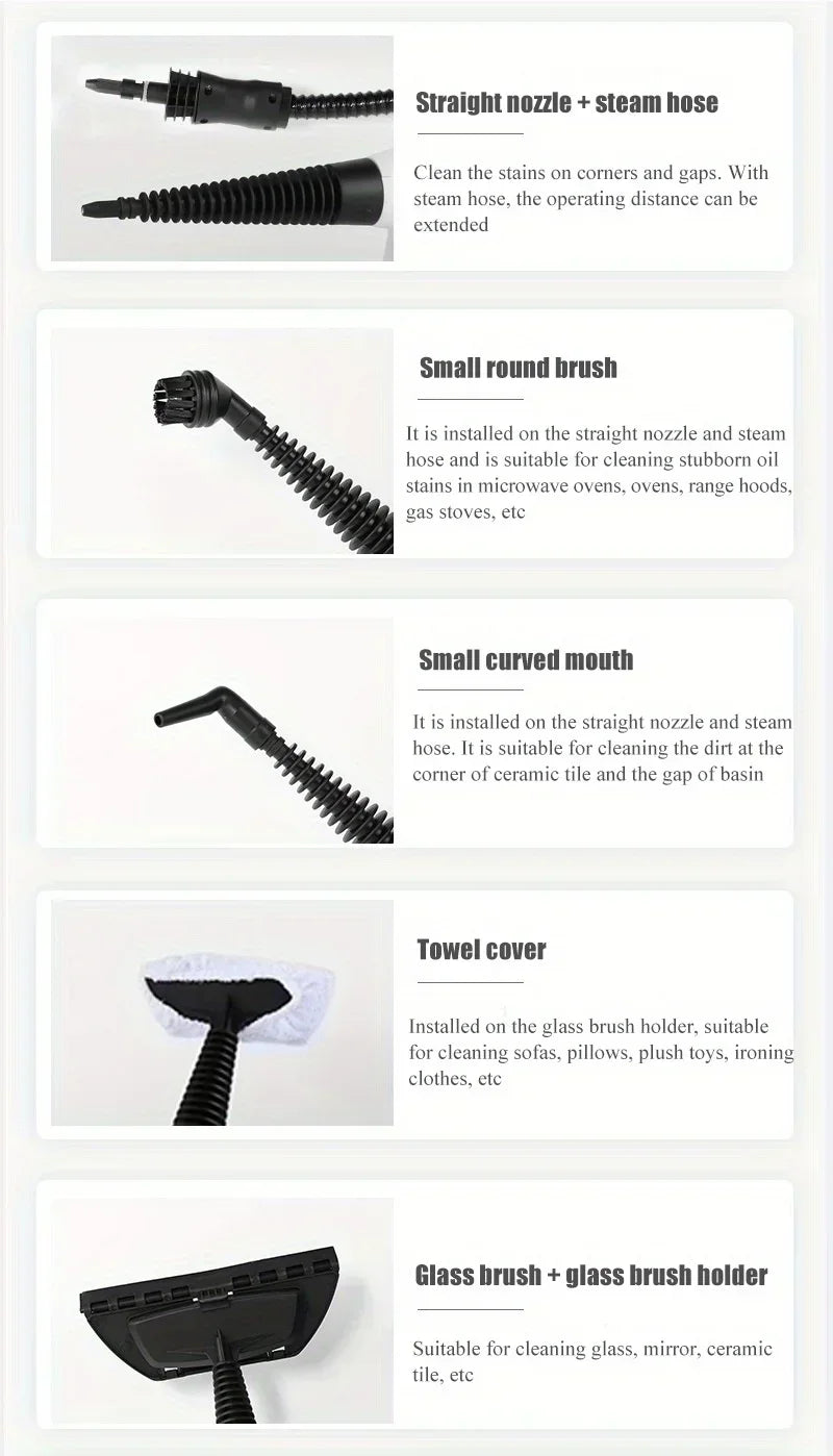 Multifunction Small Home Cleaner Sets Handheld High Temperature Steam Cleaning.