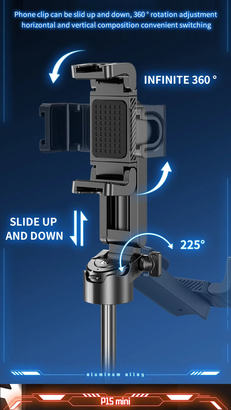 P15Mini Selfie Stick Tripod 3 in 1 Extendable Grip
