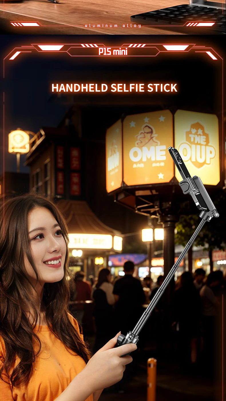 P15Mini Selfie Stick Tripod 3 in 1 Extendable Grip