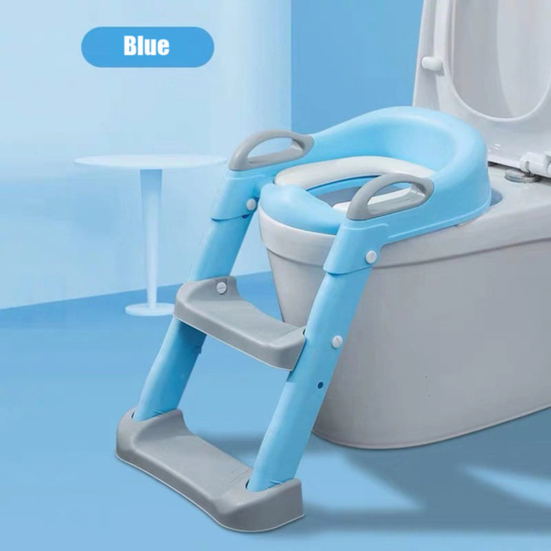 Adjustable Toddler Toilet Potty Chair for Kids Training Seat With Soft Cushion And Sturdy Non-Slip Step Stool Ladder