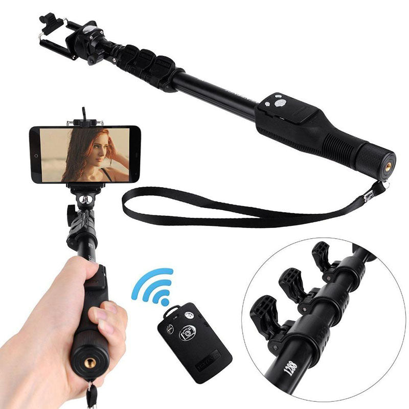 Selfie Stick Monopod with Shutter Bluetooth Remote Control Compatible with All Phones