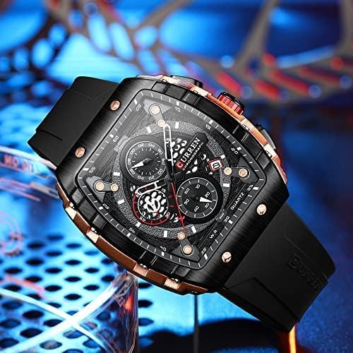 Men's waterproof chronograph watch with silicone strap (1 YEAR WARRANTY)