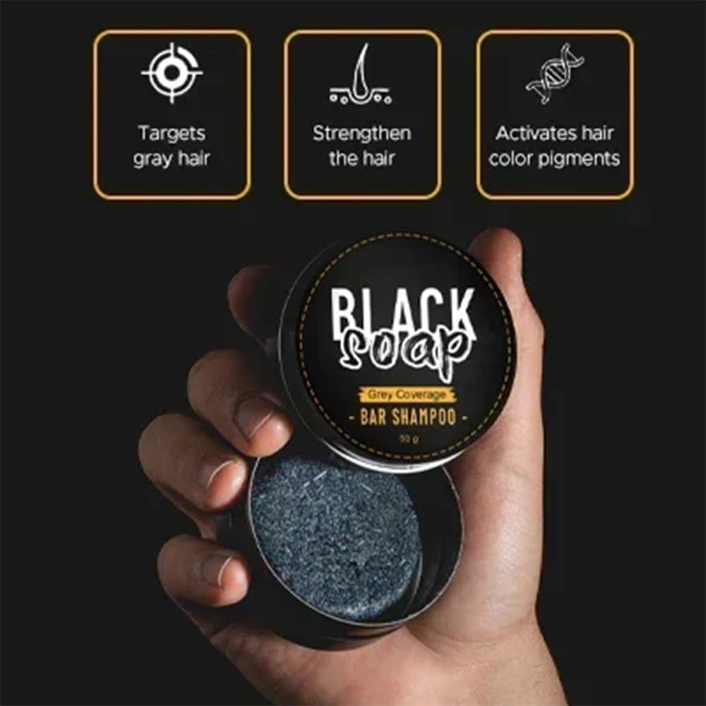 Black Shampoo Bar Soap For Men Hair and Beard Repair Soap Bar.