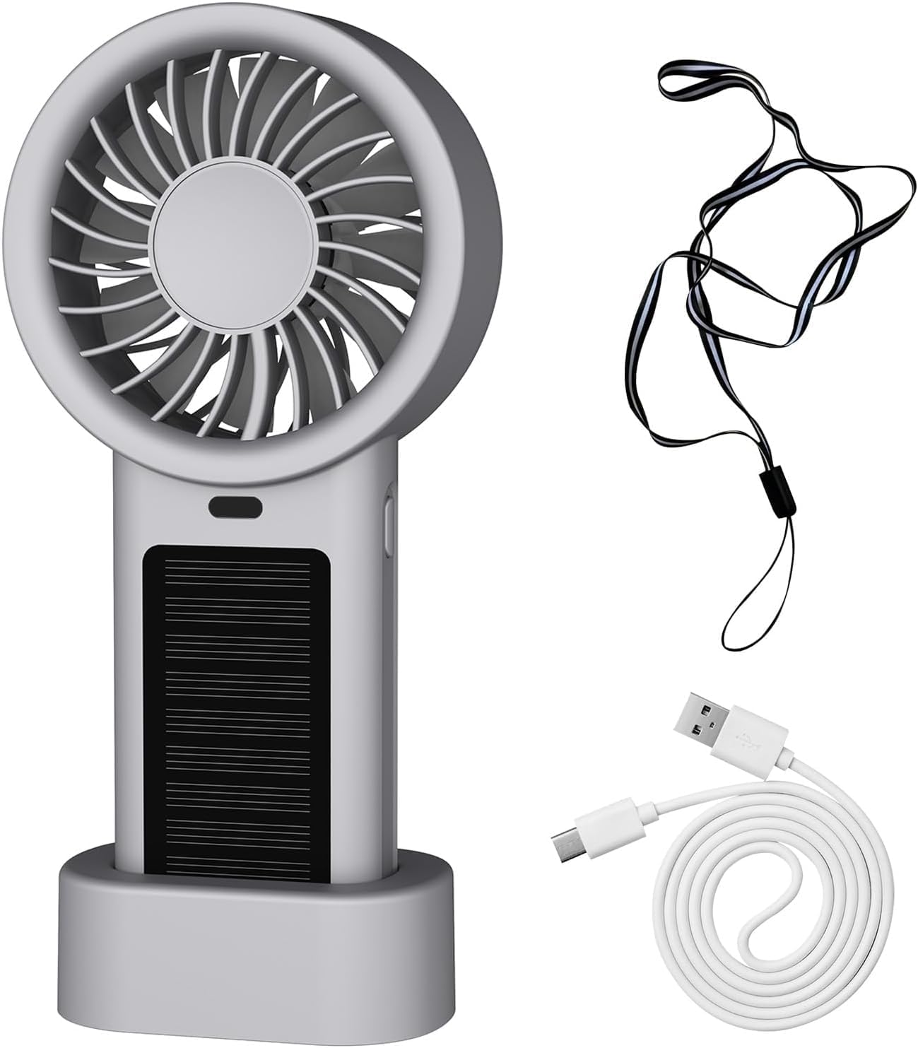 Portable Handheld Fan with Solar Panel