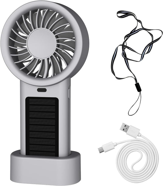 Portable Handheld Fan with Solar Panel