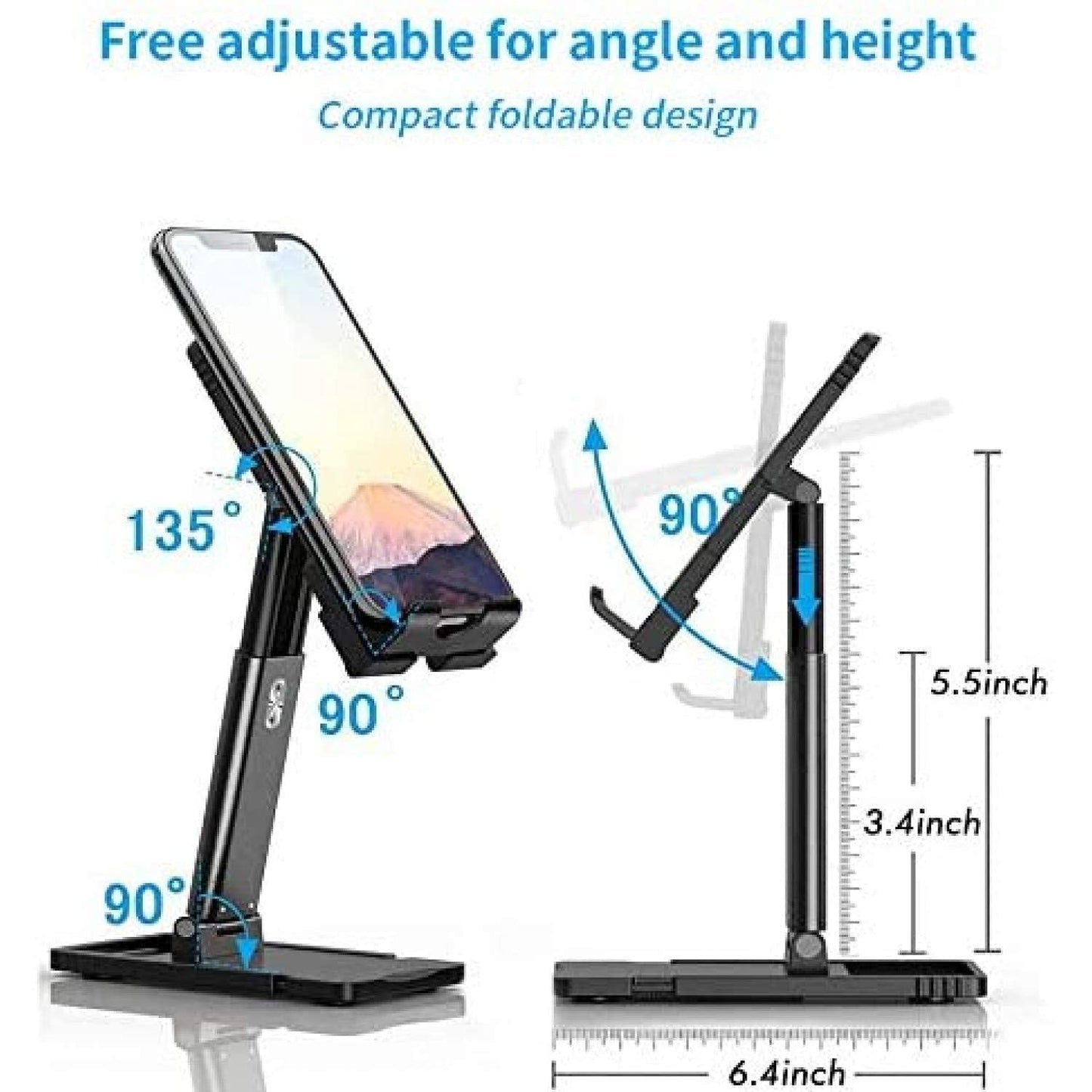 Adjustable Mobile Phone Stand Table Mobile Phone Holder, Universal Foldable Mobile Phone Holder, Multi-Angle Adjustable Desk Mobile Phone Holder