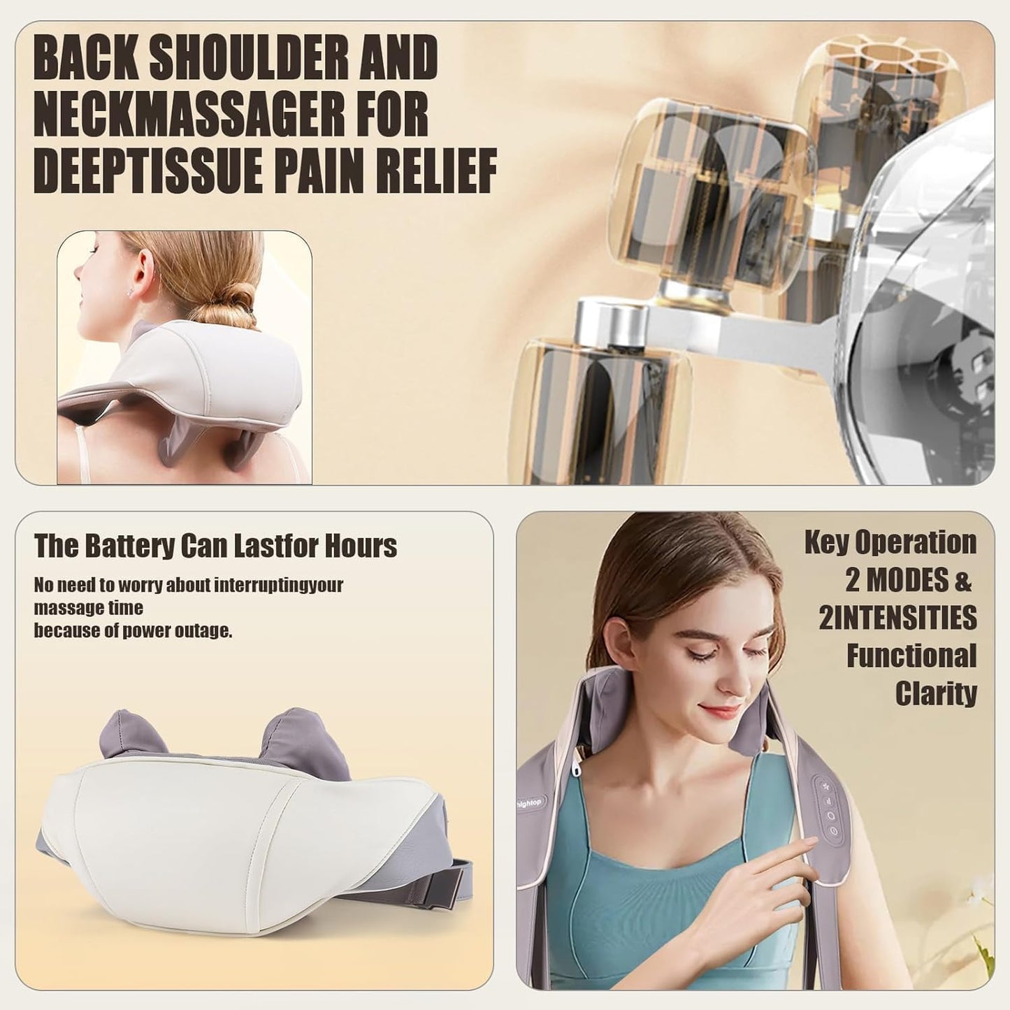 Electric Rechargeable Deep Tissue 5D Kneading Massage Machine.