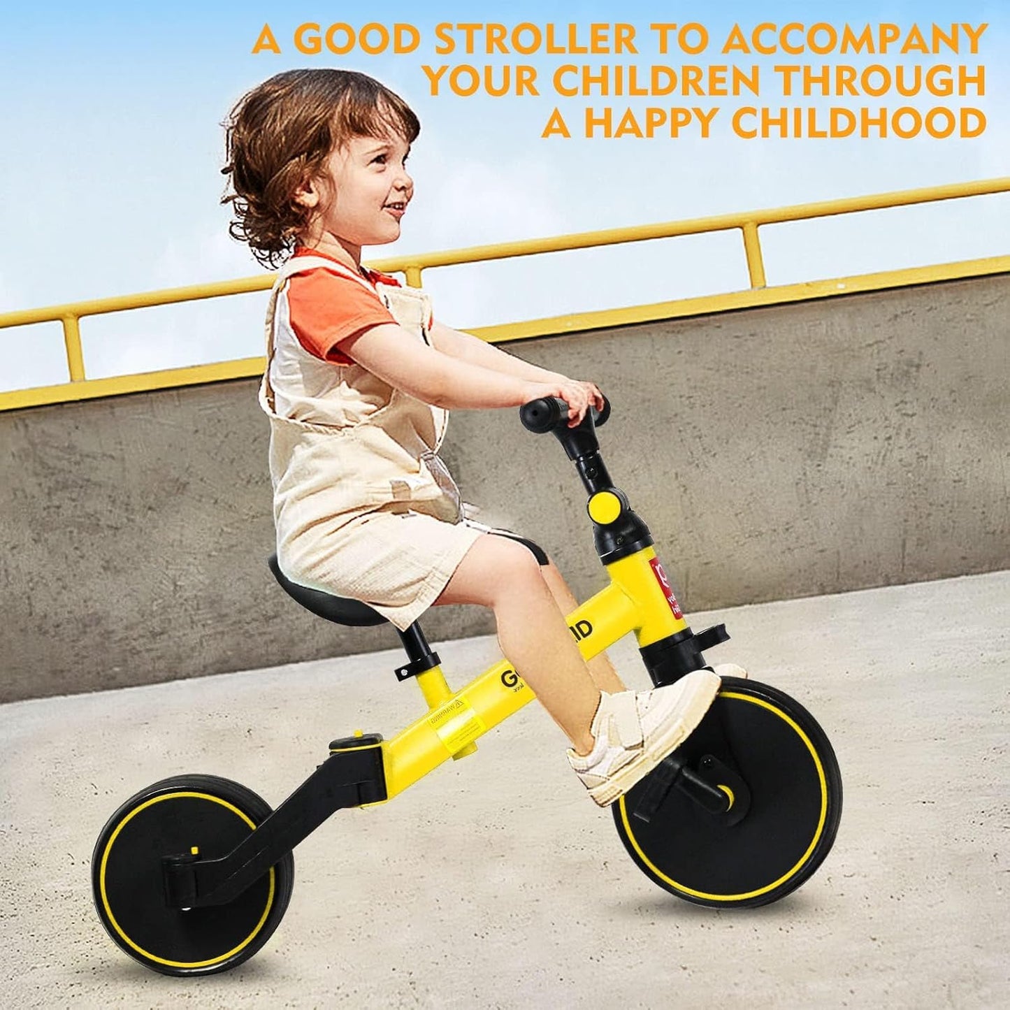 4 in 1 Kids Balance Bike Kids Tricycle for 1-4 Years, Toddlers cycle with Adjustable Seat and removable Pedals .