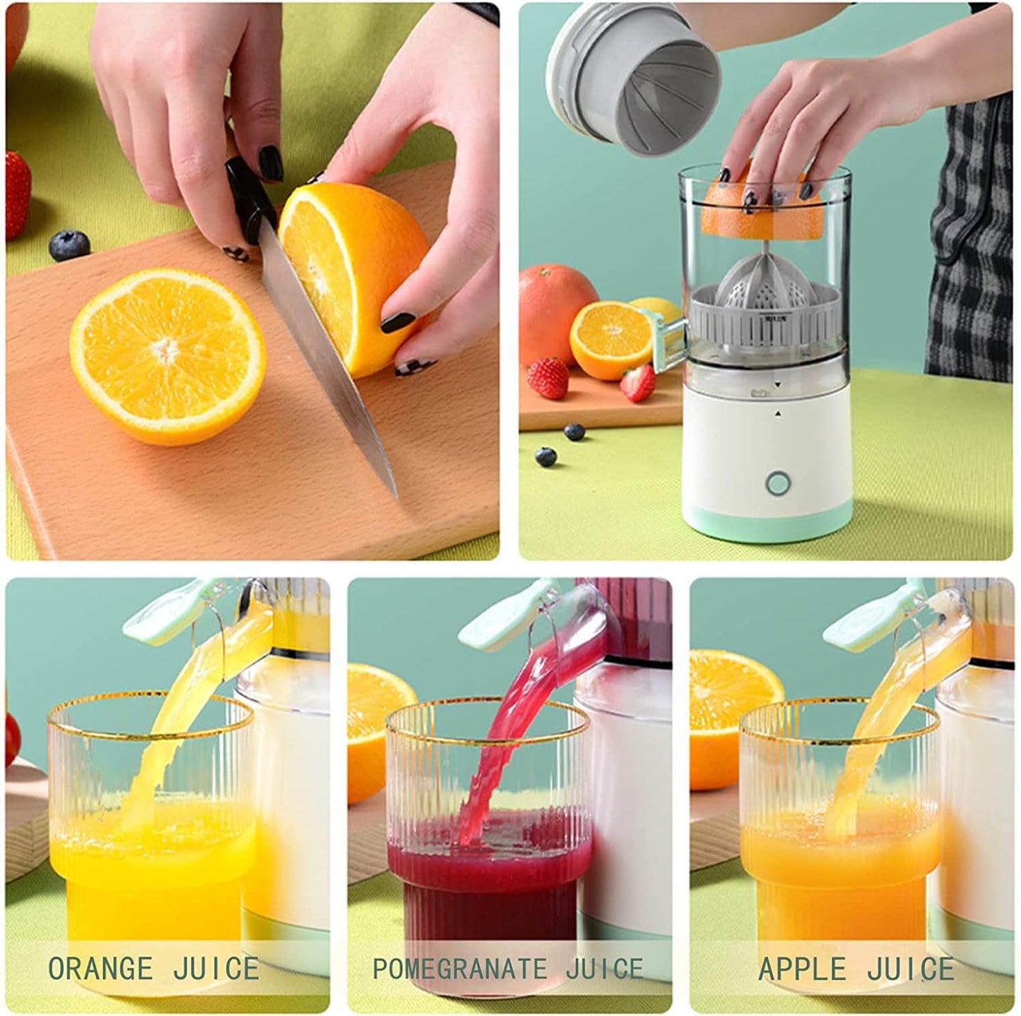 Portable Multifunctional Juicer with Automatic Juicing and Separation - Fresh Orange Juice Cup with USB