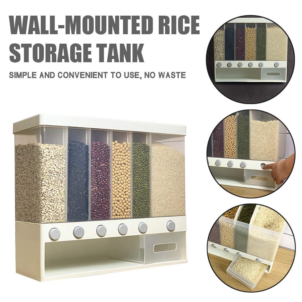 Multi-Function Food Grain Storage Container Grid Rice Bucket.