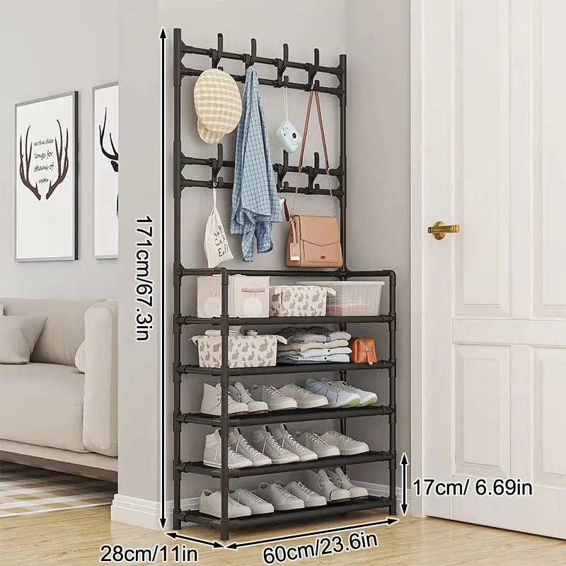5-layer Floor Standing Storage Rack Clothing and Hat Storage Rack Shoe Rack