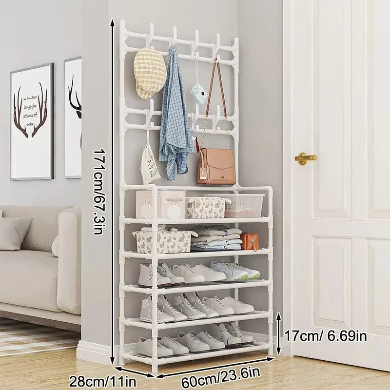 5-layer Floor Standing Storage Rack Clothing and Hat Storage Rack Shoe Rack