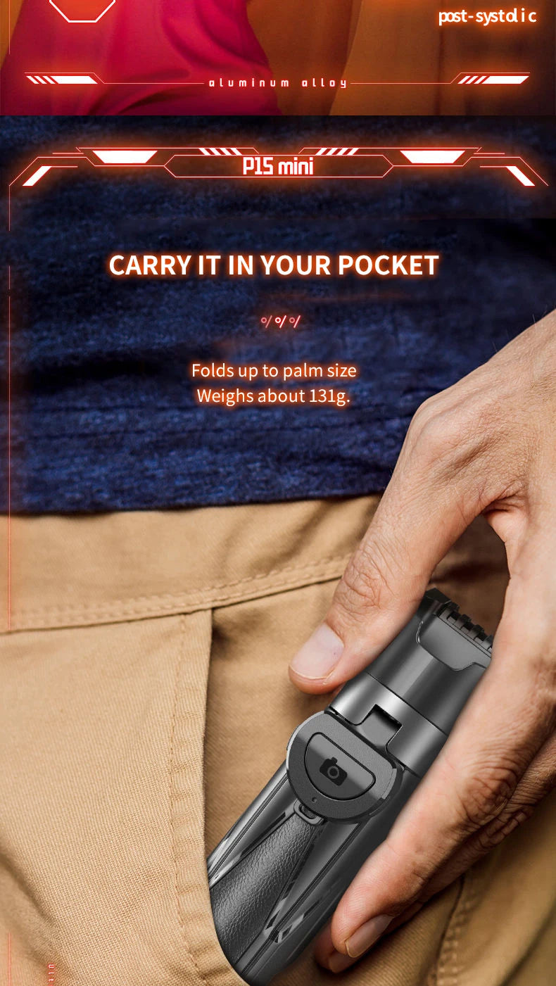 P15Mini Selfie Stick Tripod 3 in 1  Extendable Grip