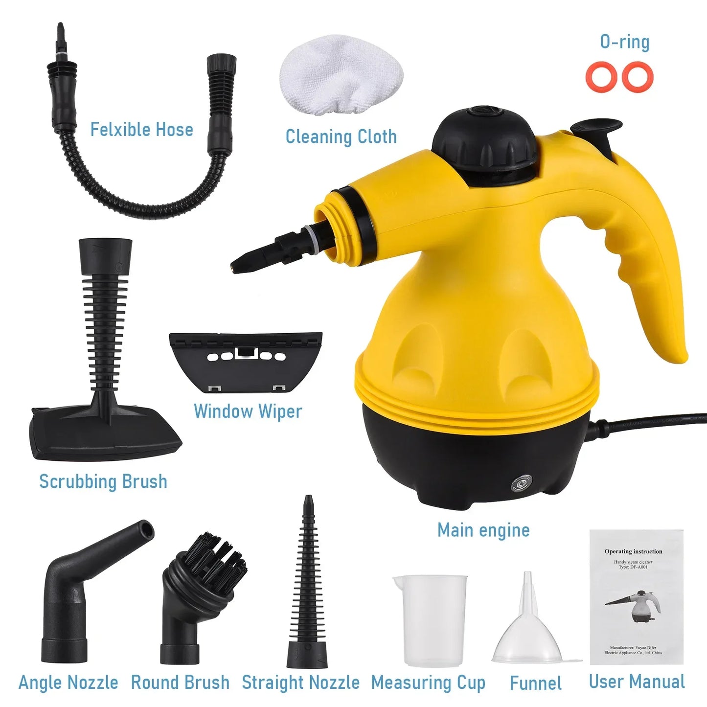 Multifunction Small Home Cleaner Sets Handheld High Temperature Steam Cleaning.