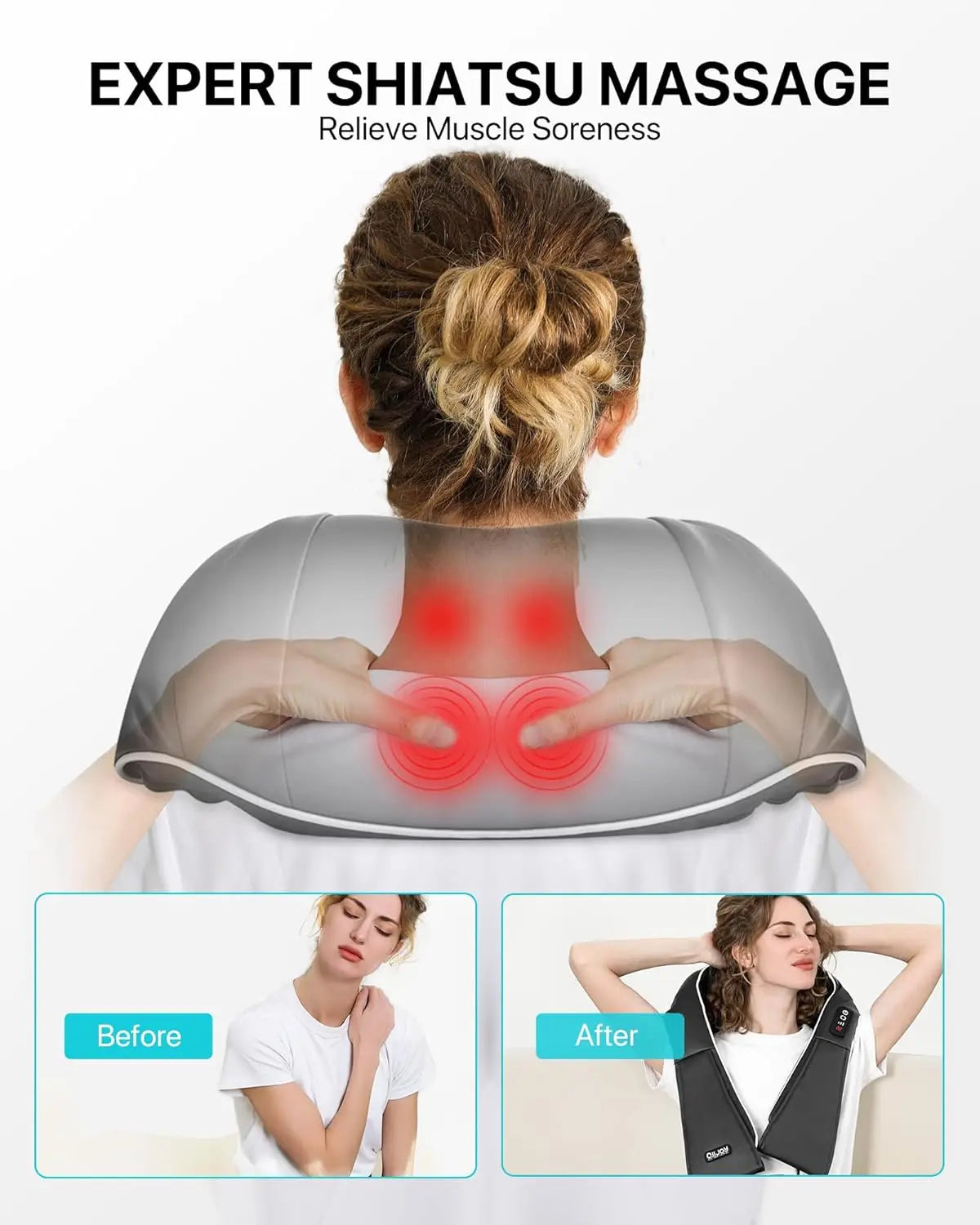 Neck and Shoulder Massager Heated Back Massager