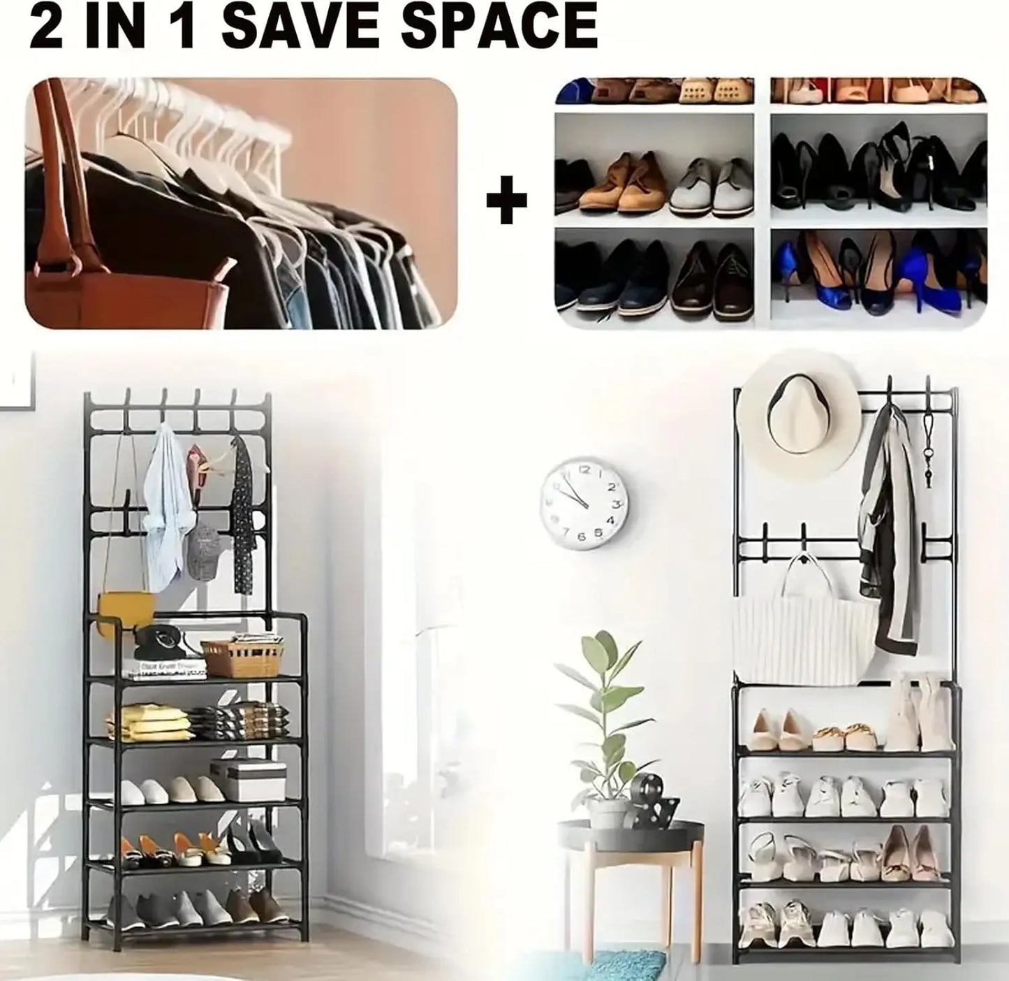 5-layer Floor Standing Storage Rack Clothing and Hat Storage Rack Shoe Rack