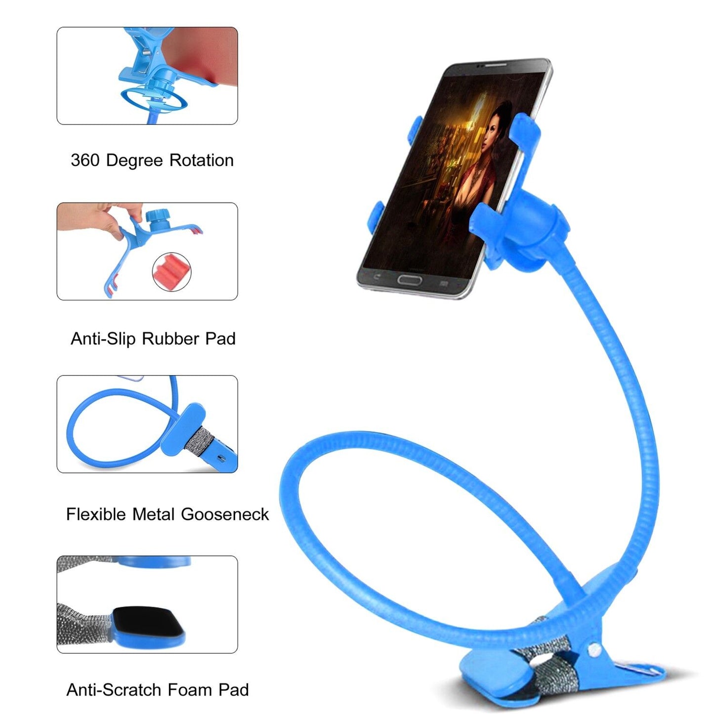 Flexible Lazy Hang Neck Phone Support, 360 Degree Rotation Flexible Multi-Function Mobile Phone Holder Support All Mobiles.