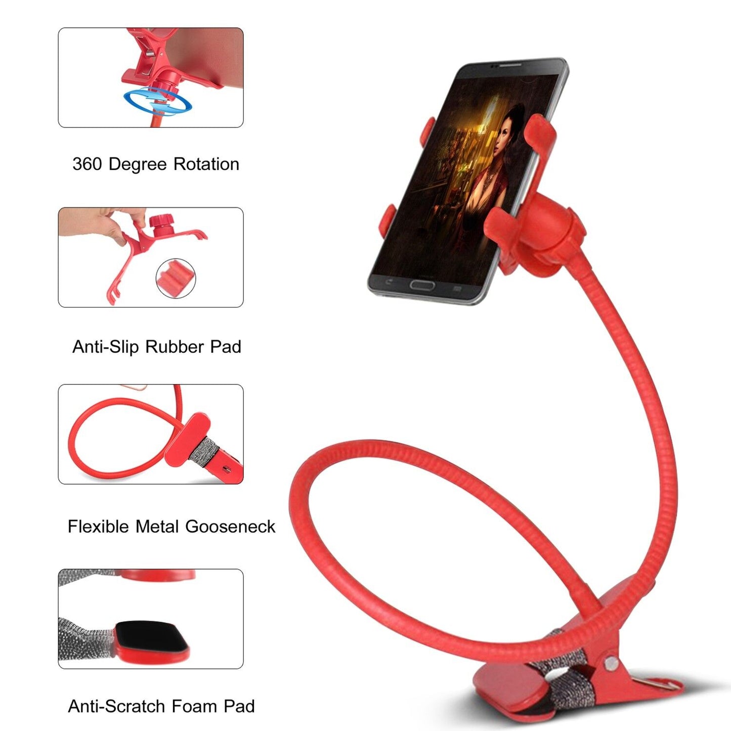 Flexible Lazy Hang Neck Phone Support, 360 Degree Rotation Flexible Multi-Function Mobile Phone Holder Support All Mobiles.