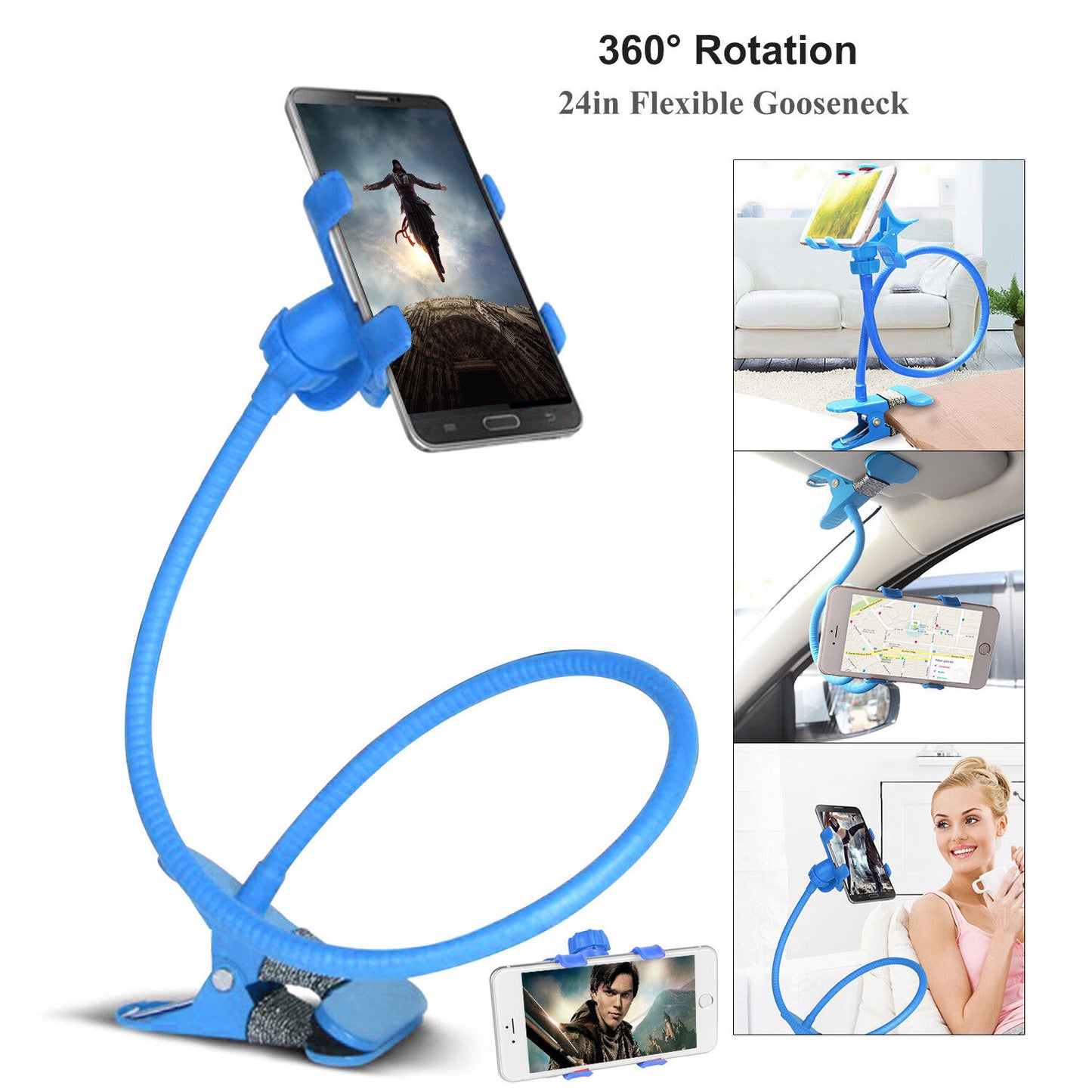 Flexible Lazy Hang Neck Phone Support, 360 Degree Rotation Flexible Multi-Function Mobile Phone Holder Support All Mobiles.